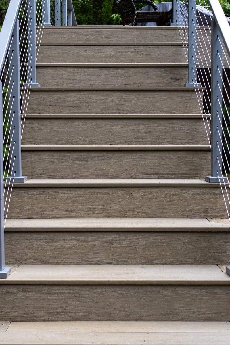 arola custom deck composite stair treads front view