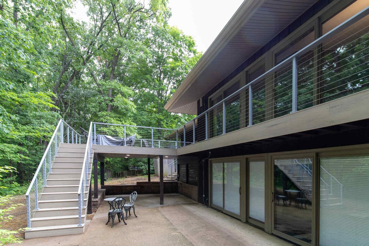 arola custom deck full house exterior stairs patio