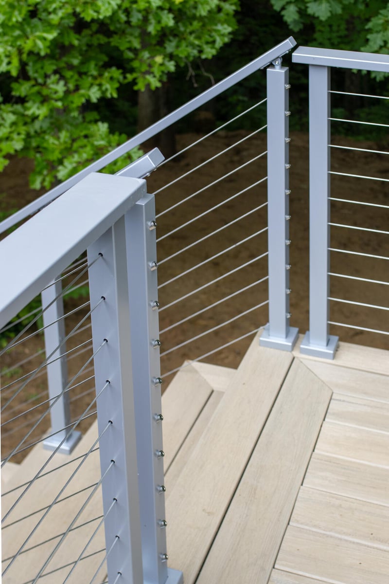 arola custom deck handrail bracket post connection