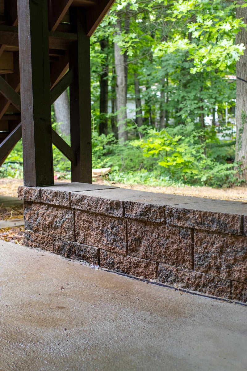 arola custom deck stone retaining wall post support