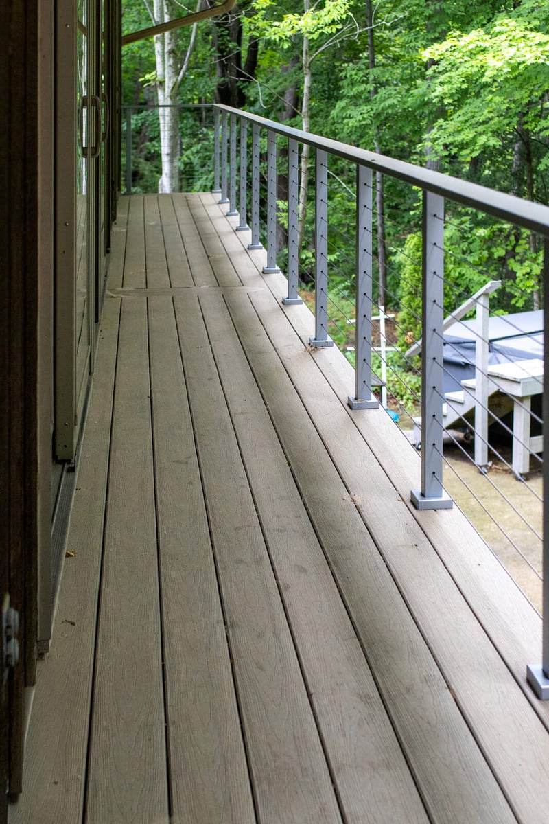 arola custom deck walkway view toward stairs yard