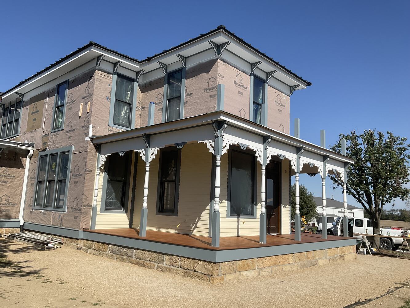 Victorian-style custom remodel with updated porch framing by S. Brown Construction Co. in West Lafayette, IN.