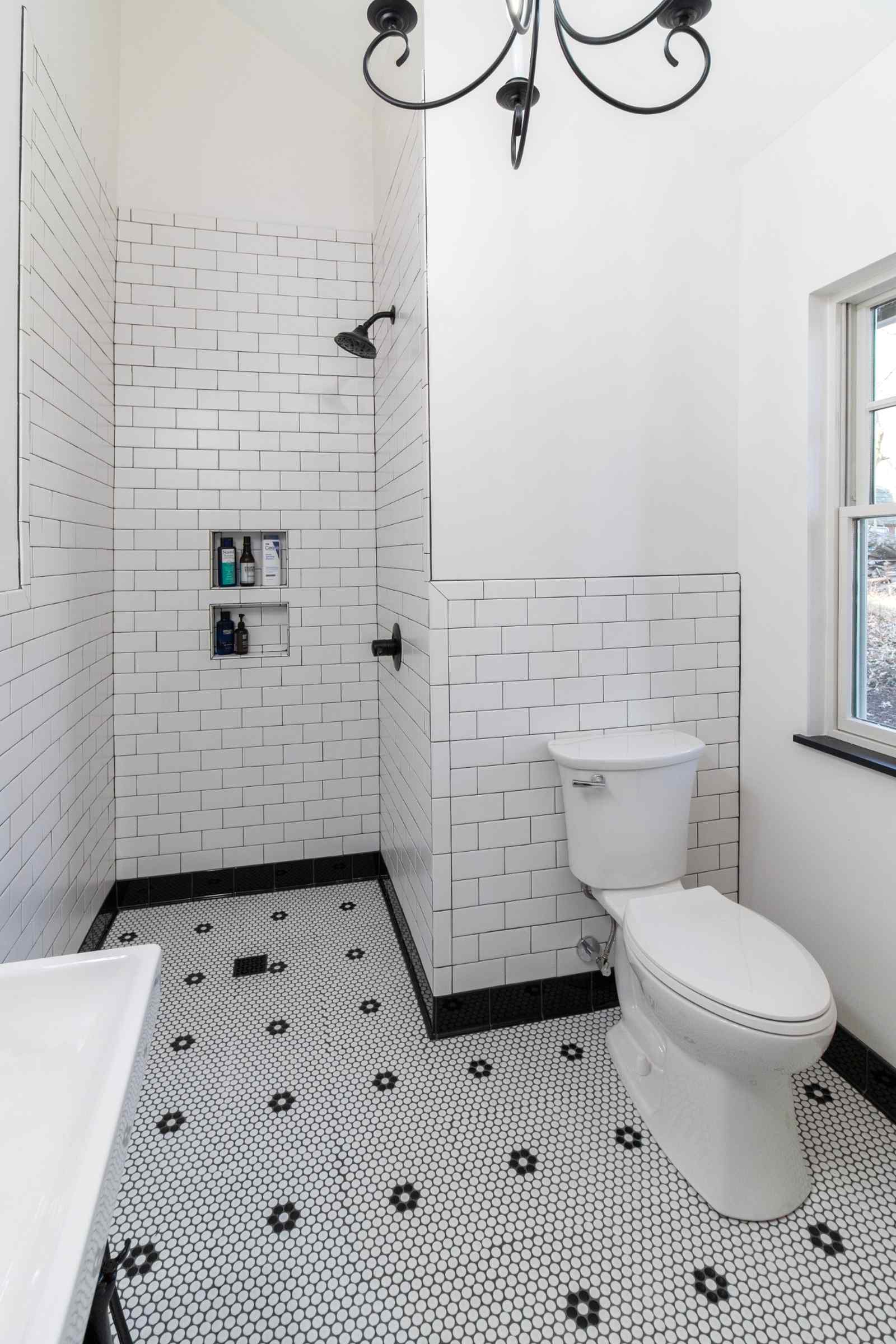 bathroom remodel with walk-in shower and toilet by S. Brown Construction Co. Lafayette IN