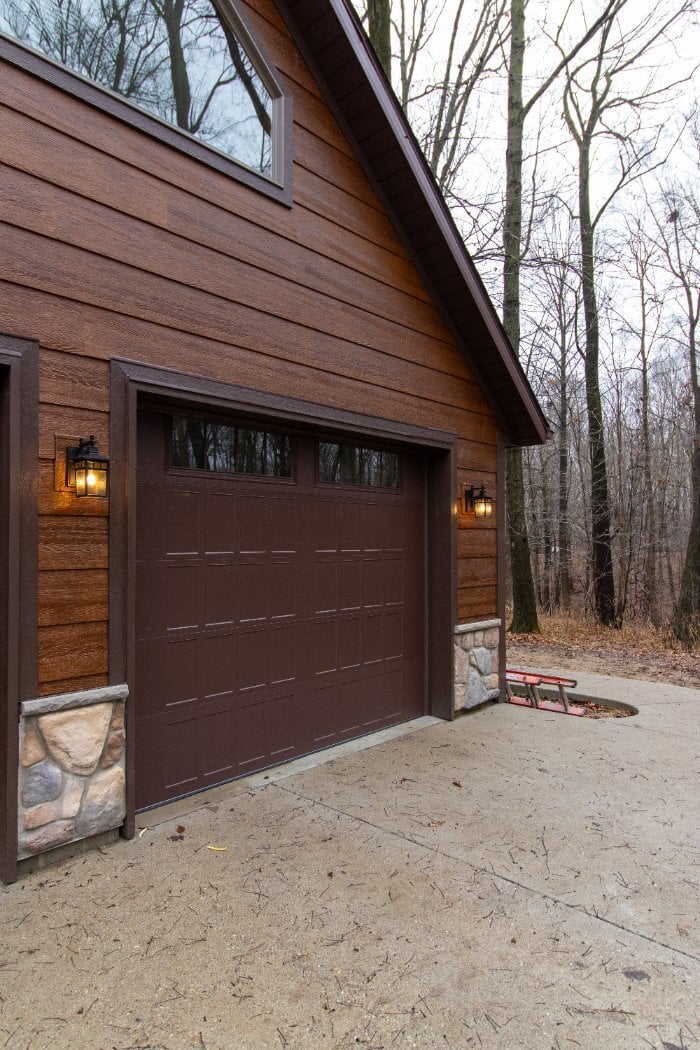 Craftsman-style garage exterior completed during the Schoon Garage Addition project by S. Brown Construction Co. in Lafayette, I-optimized